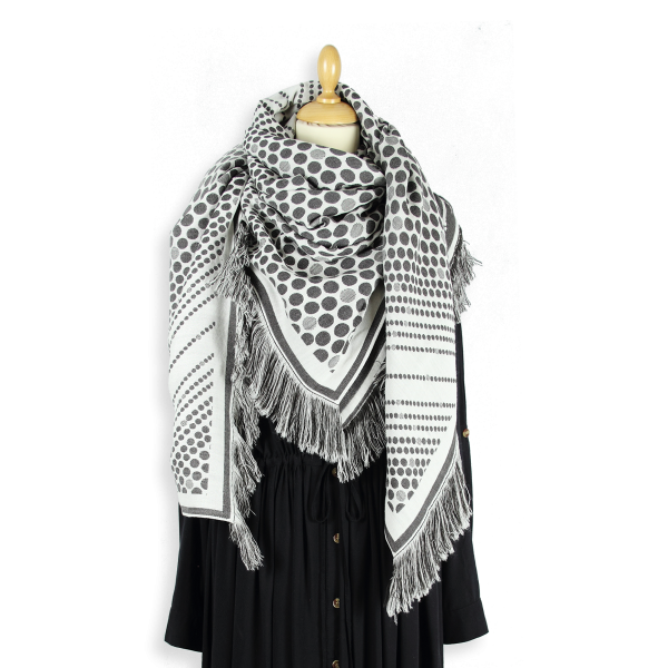 Pois-black choco-wool-women’s-large-square-scarf
