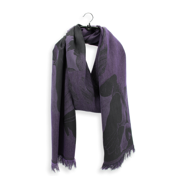 Charcoal grey-parma-silk-cashmere-women's-scarf-Serenade