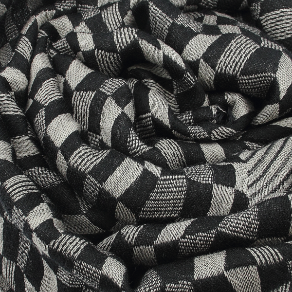 Racing-beige-black-Merino wool-rayon-men’s-scarf