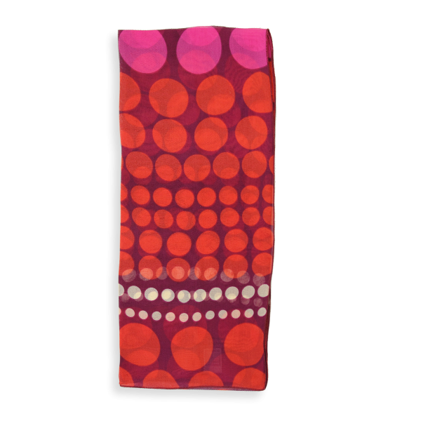 polka dot-printed-red-women's-silk-scarf