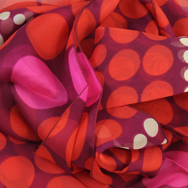 polka dot-printed-red-women's-silk-scarf