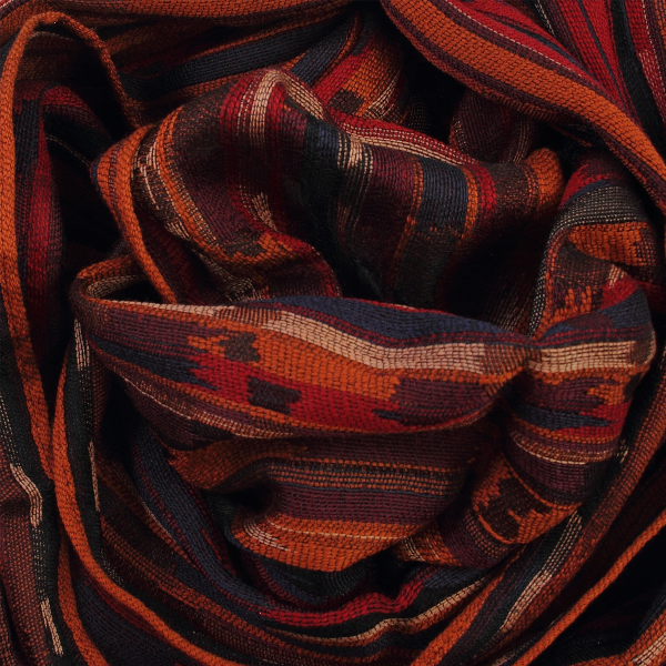 Orange-red-silk-wool-men's-scarf-Orpheon