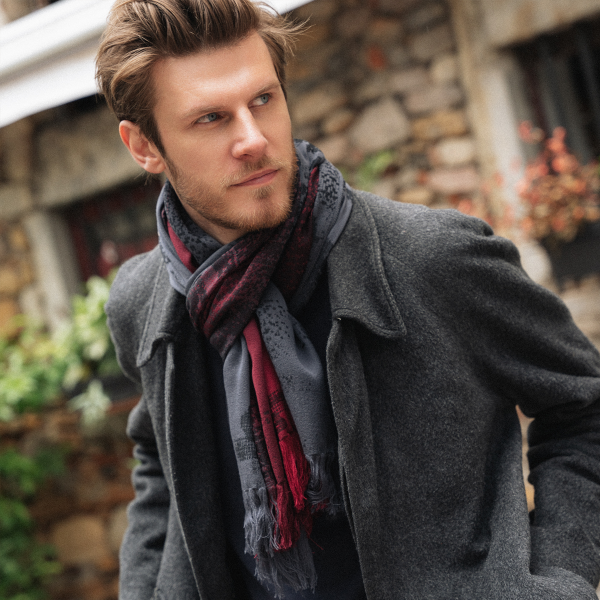 Red-gray-rayon-wool-women’s-men’s-oversized-stole-Philadelphia