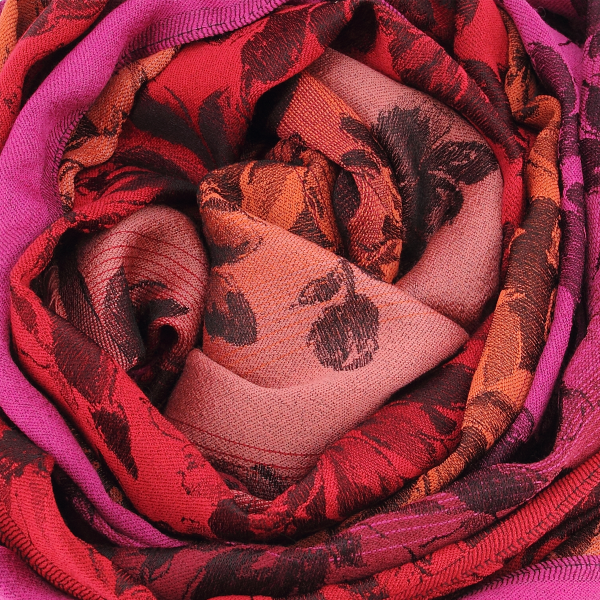 Red-fuchsia-wool-silk-women's-stole-Romantique