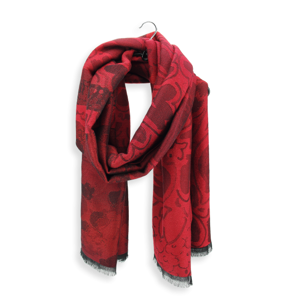 Extra-large-wool-rayon-cotton-silk-red-stole-Sentiment