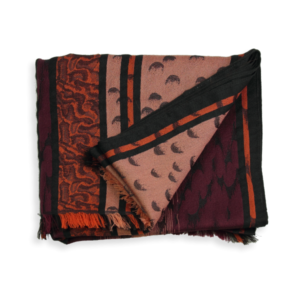 Rust-bordeaux red-Merino wool-silk-men’s-scarf-Atome