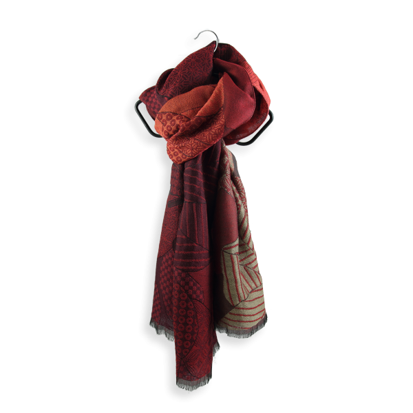 Rust-red-silk-wool-women's-stole-Amour