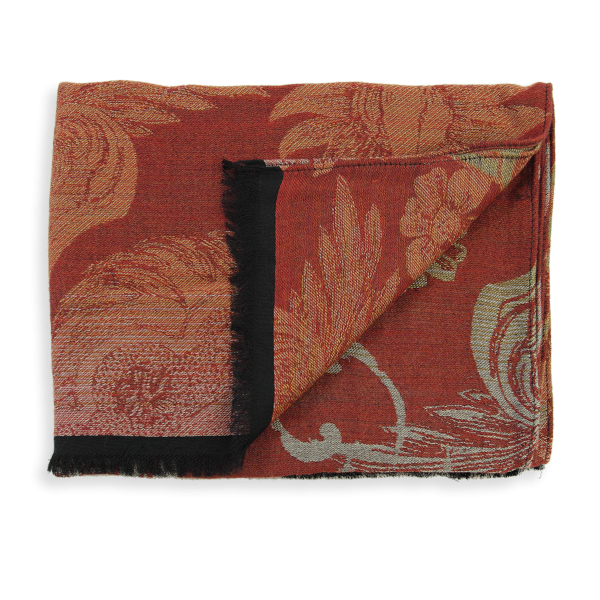 Rust red-rayon-cotton-wool-silk-women’s-scarf-Renaissance