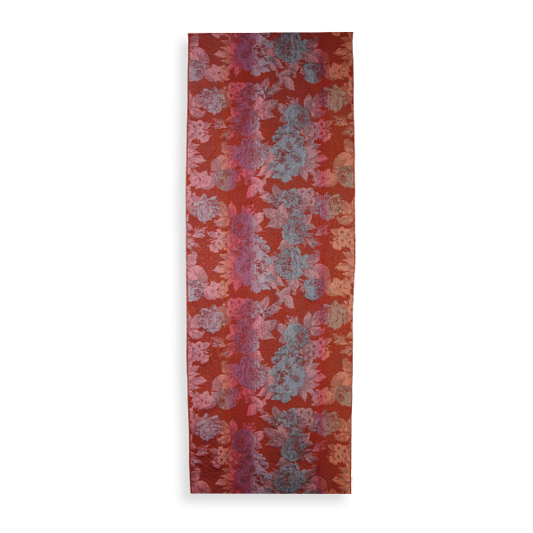 Red-brick-silk-wool-women’s-stole-flower-power