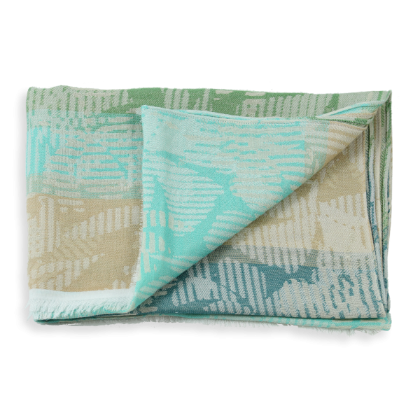 Woman-stole-cotton-modal-Columbia-turquoise-beige-1A