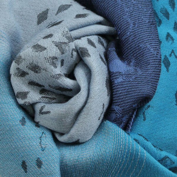Turquoise-blue-wool-rayon-women's-stole-Delice