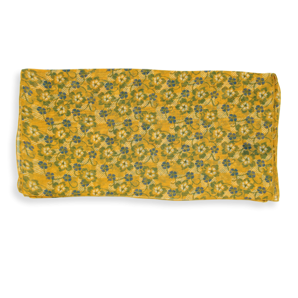Yellow-flowers-printed-silk-muslin-women's-airy scarf