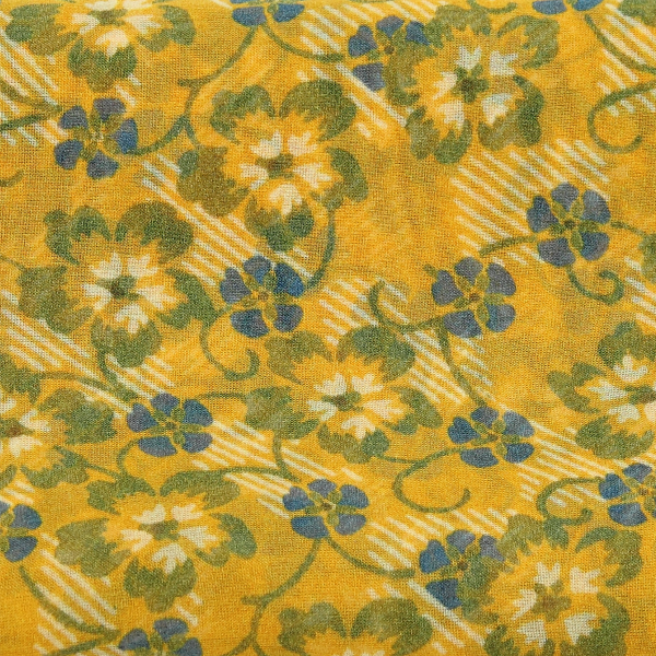 Yellow-flowers-printed-silk-muslin-women's-airy scarf