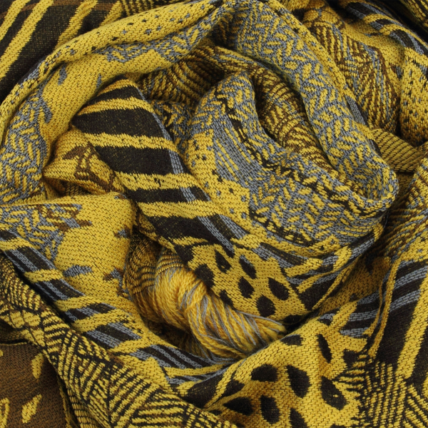 Chestnut-yellow-rayon-Merino wool-women’s-men’s-scarf-Nebuleuse