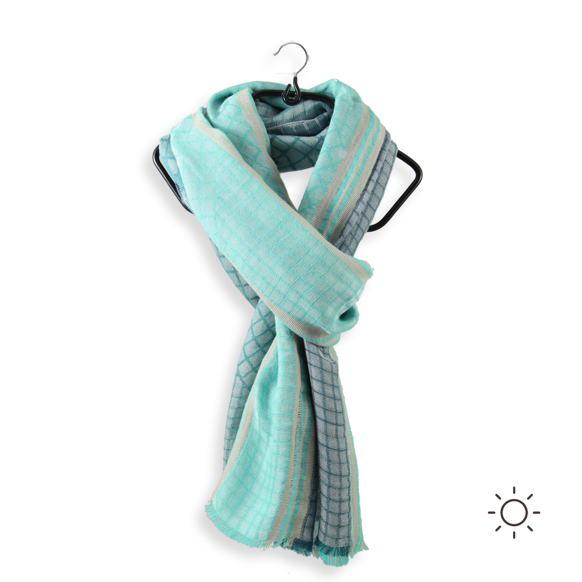 Beautiful mint green scarf for men in cotton and modal very resistant