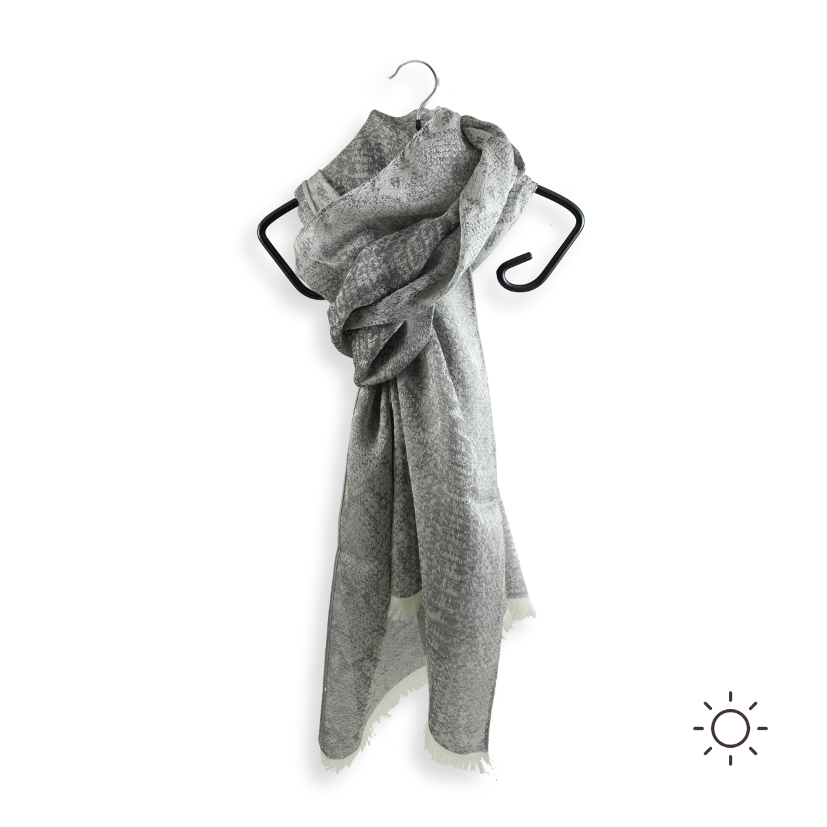 Women's grey scarf in 100 natural materials ultra chic and elegant