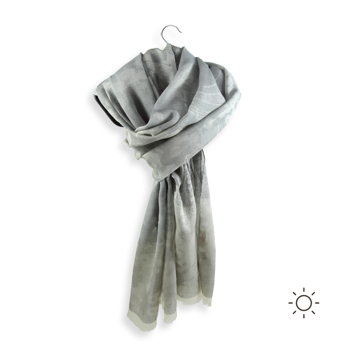 Men's grey cotton and silk scarf ultra chic and elegant