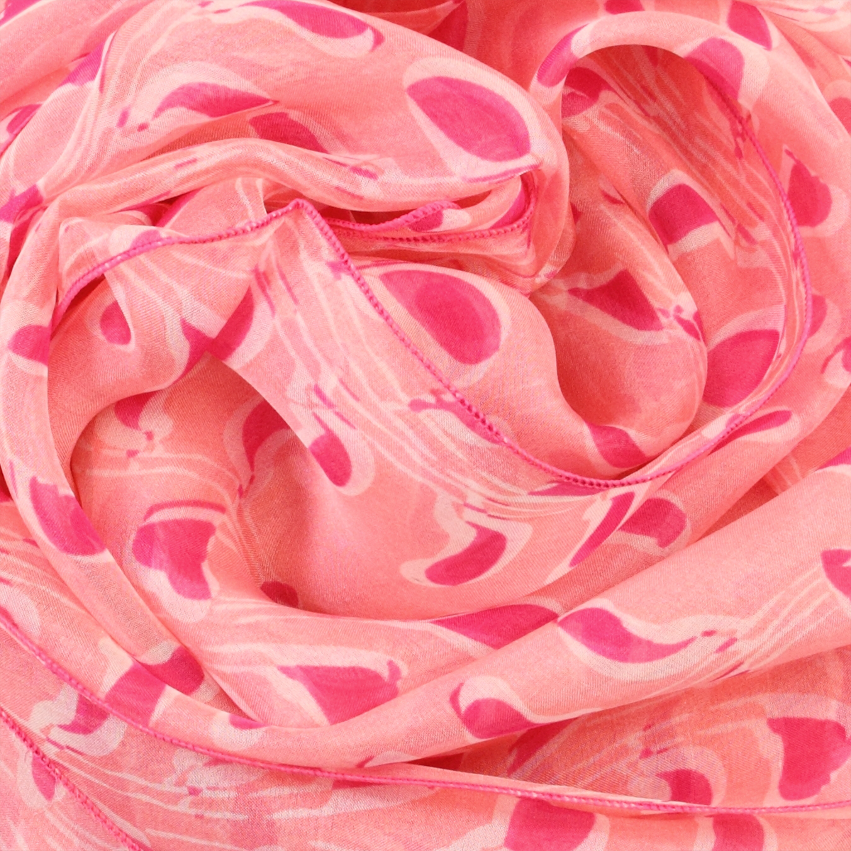 Scarf - Silk & cashmere, pink, white & lilac — Fashion