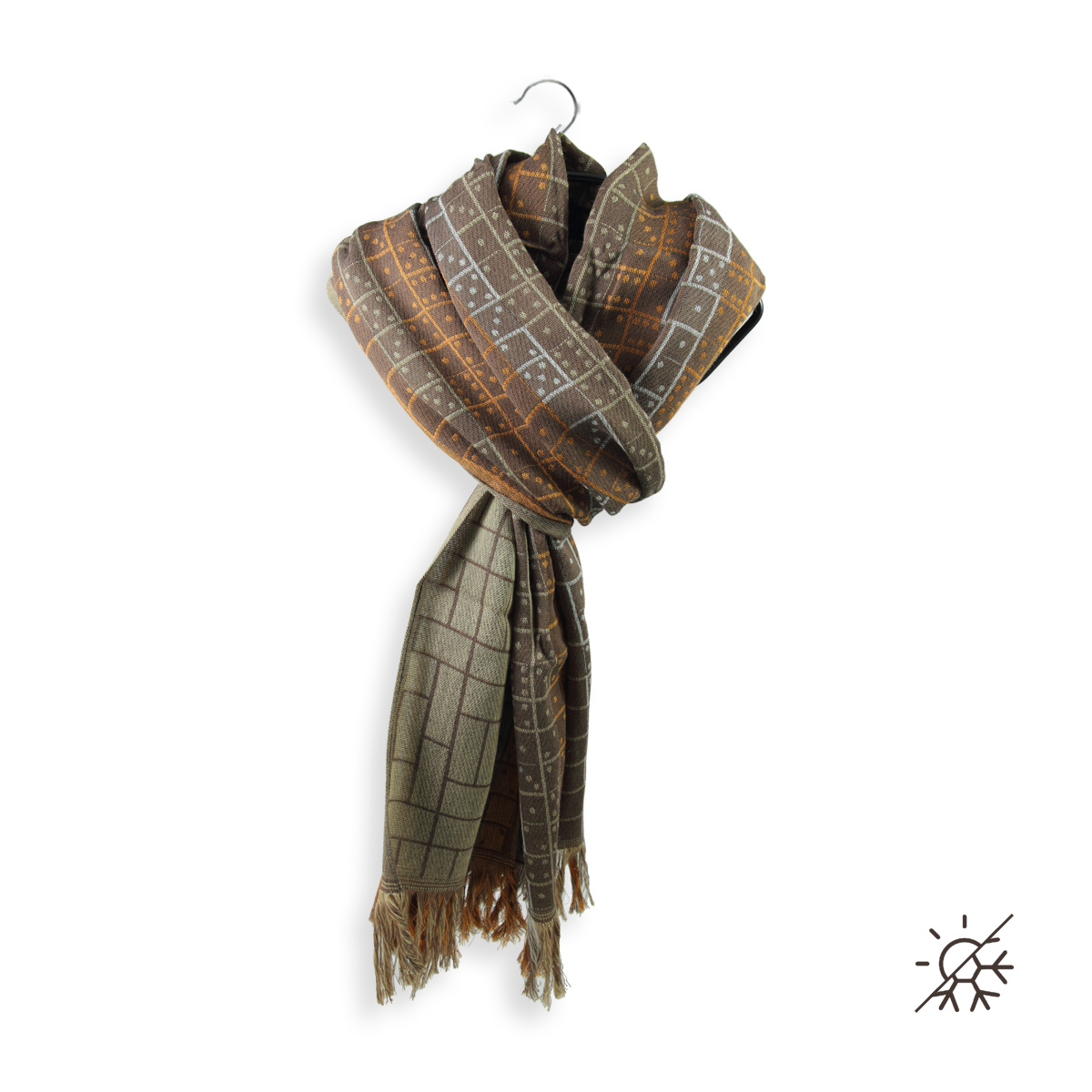 Brown men's scarf in cotton and modal chic and elegant.