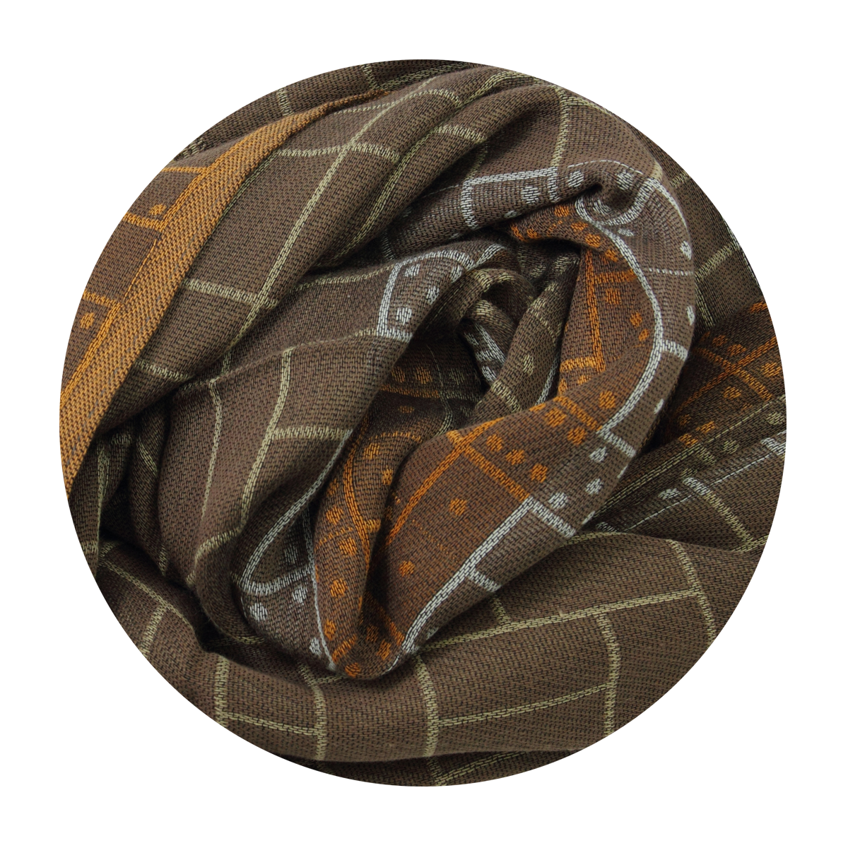 Brown men's scarf in cotton and modal chic and elegant.